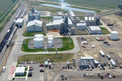 aerial view of global ethanol looking west