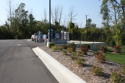 Vacuum islands and retaining wall